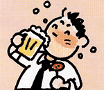 ビールを飲んでいるイラスト